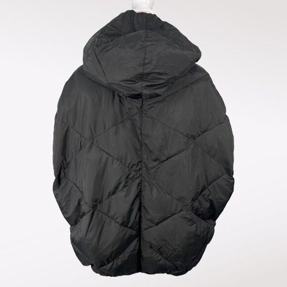 Aerie Black Quilted Sleeveless Puffer Cape Hooded Vest XS/S - Picture 5 of 8